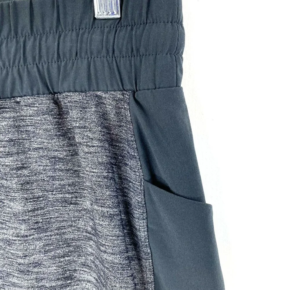Athleta Skort Size Small Pockets Skirt Drawstring Comfort Waist Black‎ Heather